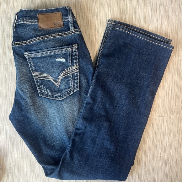 BKE Carter Denim Straight Leg Jeans Men's Medium Wash Distressed Jeans - Picture 1 of 7